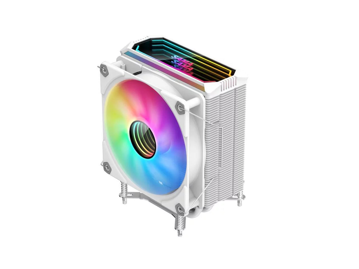 Aluminum RGB CPU Air Cooler 120mm 4 Heat Pipe White H723