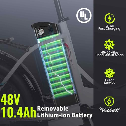 20" Fat Tire Electric Bike with 48V Removable Battery, 7-Speed H10580
