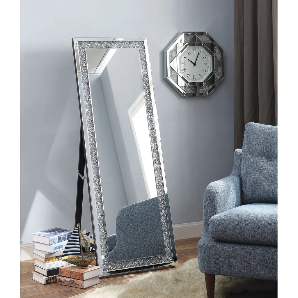 Clear Wooden Framed Floor Mirror W191541
