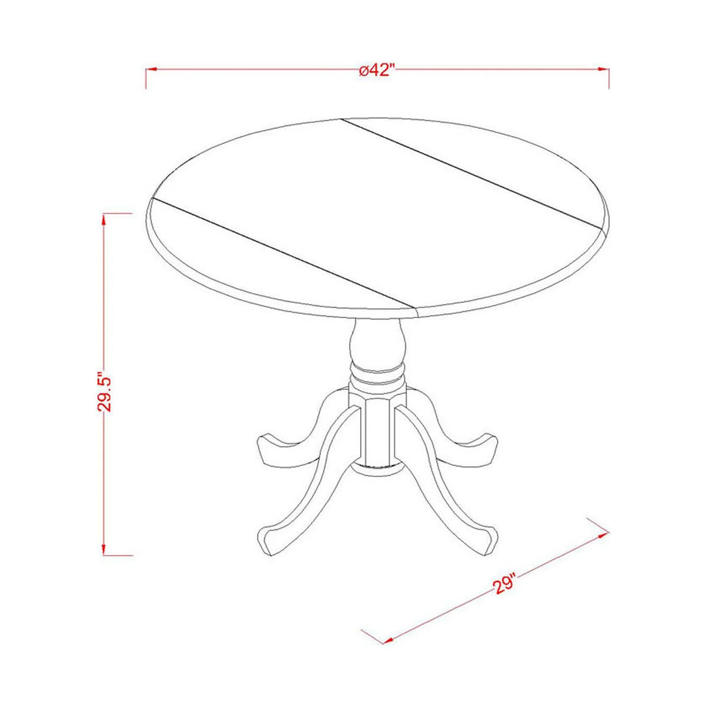 5 Pc Kitchen Table Set with 4 Wood Seat Chairs A414
