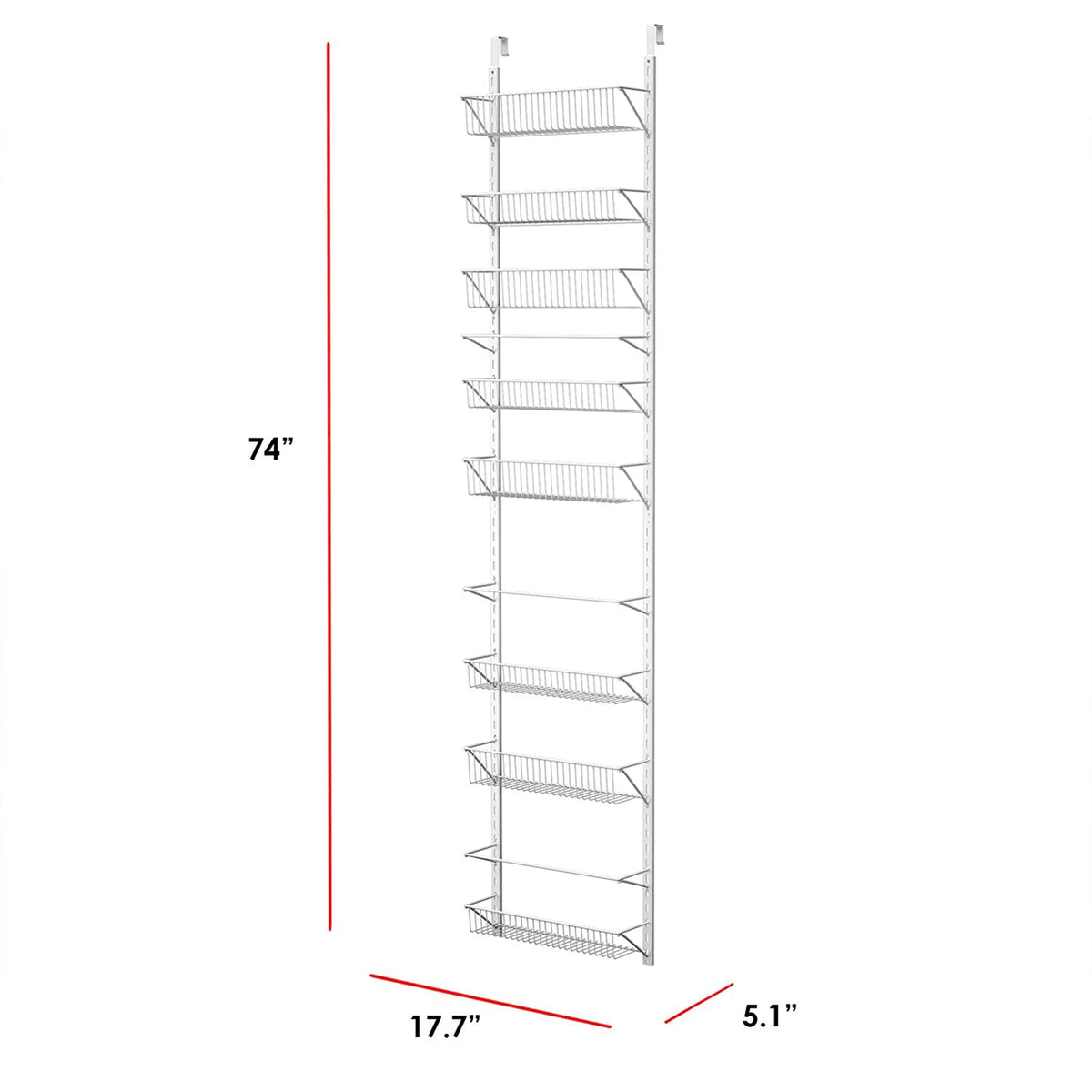 Over-the-Door White Metal Kitchen Spice Shelves T501652