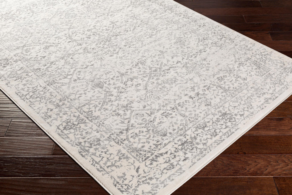7x9 Gray Ivory Traditional Area Rug S69724