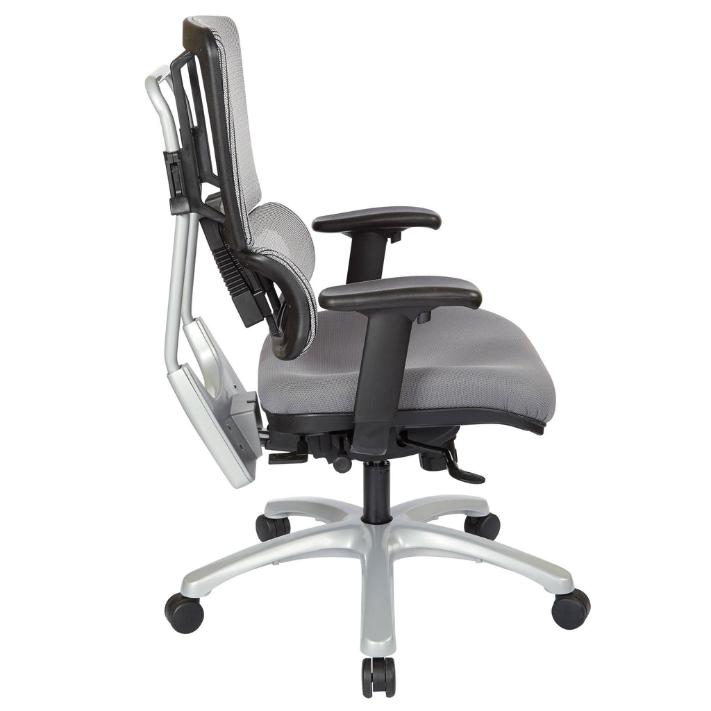 Grey Mesh Back Chair with Silver Base, Orange B302