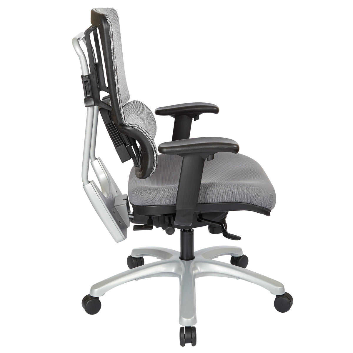 Grey Mesh Back Chair with Silver Base, Orange B302