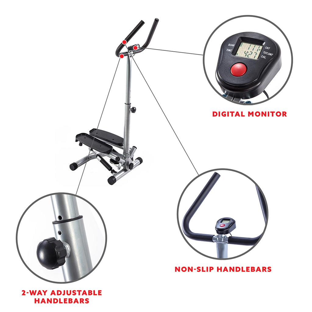 Stair Stepper Machine with Handlebar and LCD Monitor L530