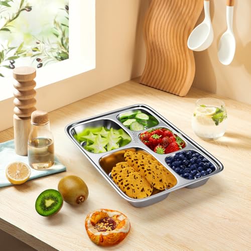 Stainless Steel Bento Box 3 Pack 5 Compartments with Lids Y16121