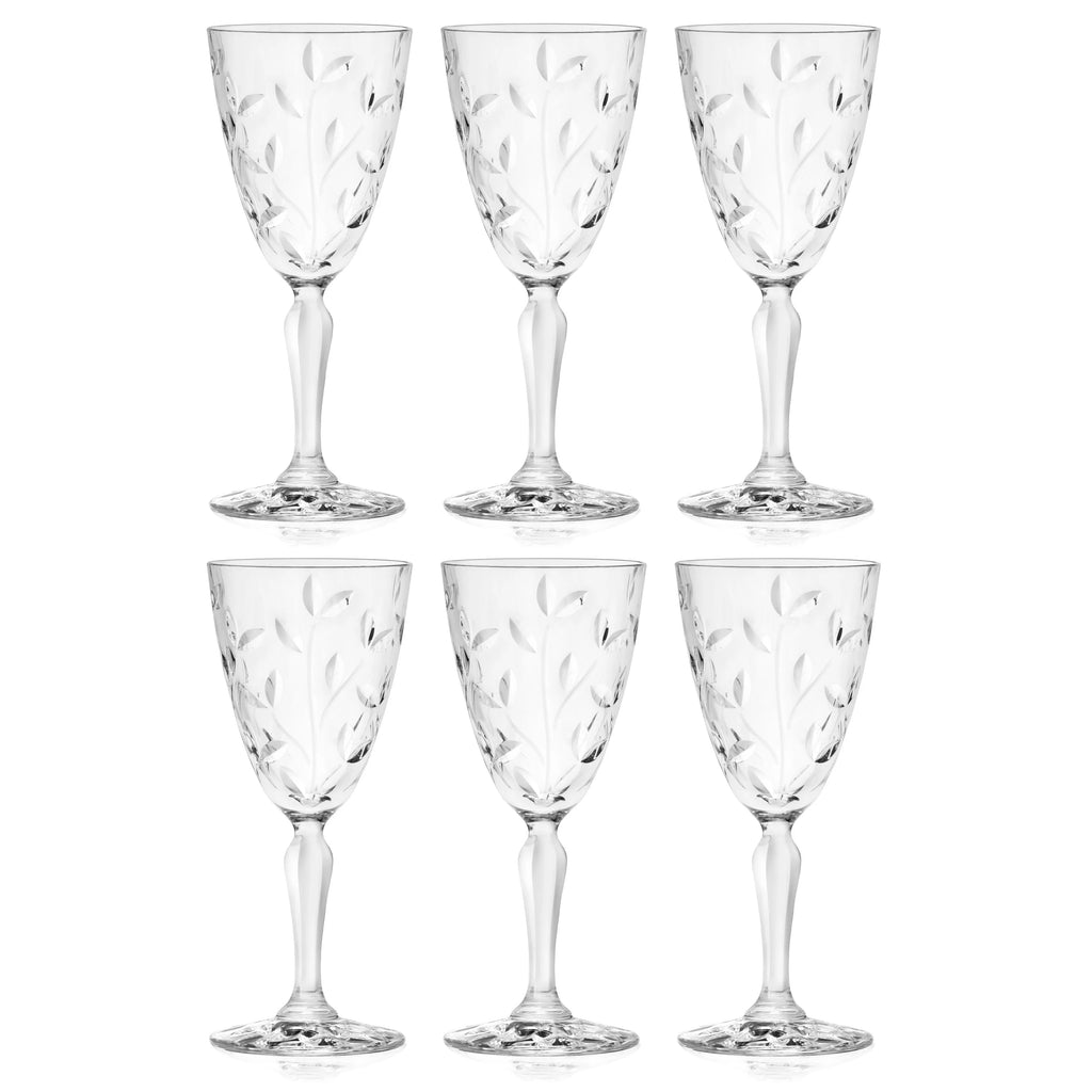 Glass Wine Goblets 7.7 Oz Set of 6 V36284