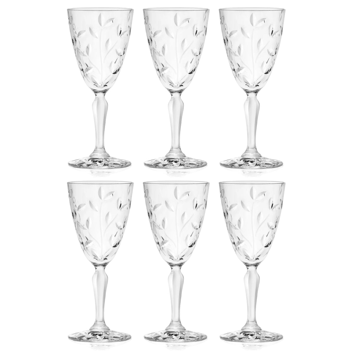 Glass Wine Goblets 7.7 Oz Set of 6 V36284
