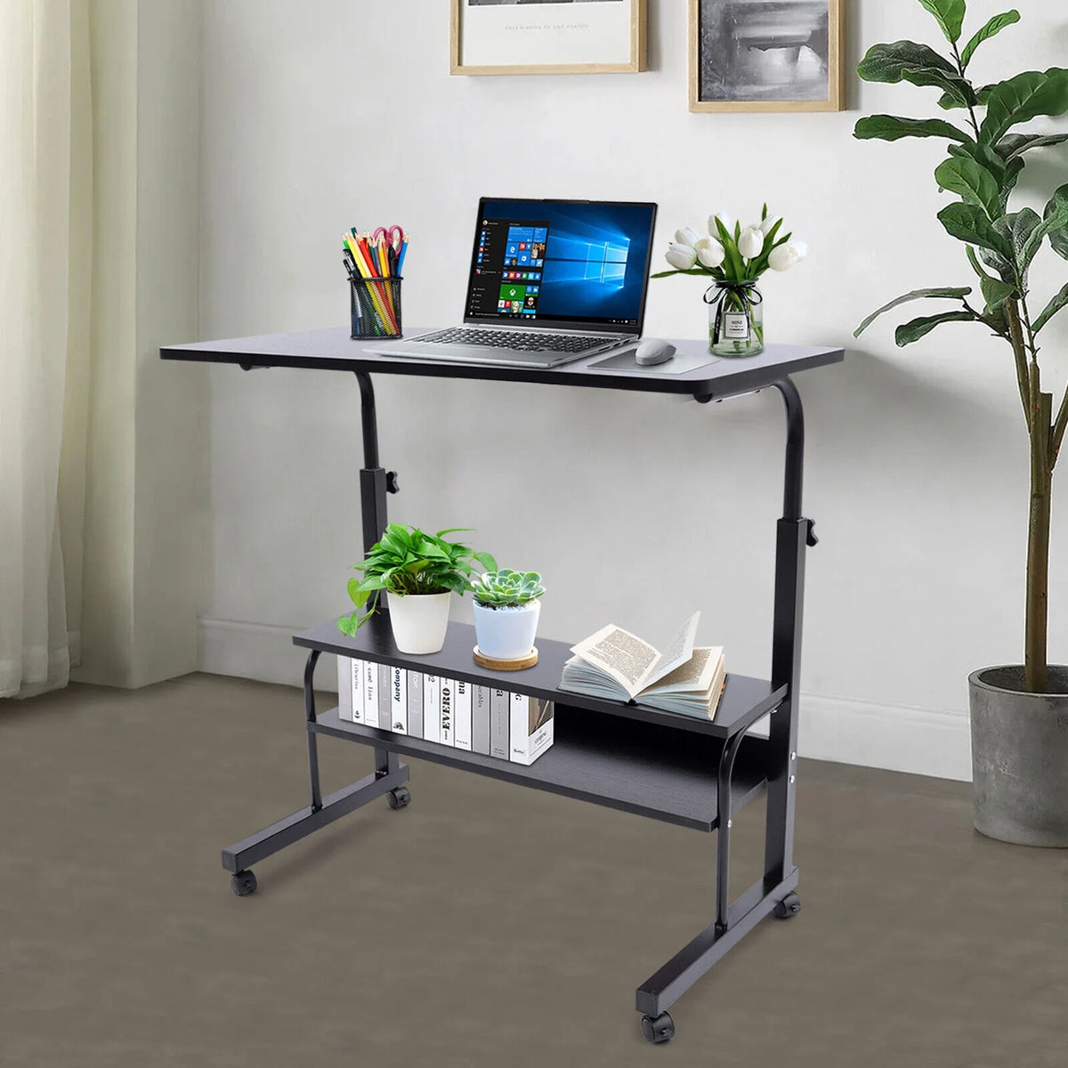 Computer Desk with 4 Rolling Wheels L192497