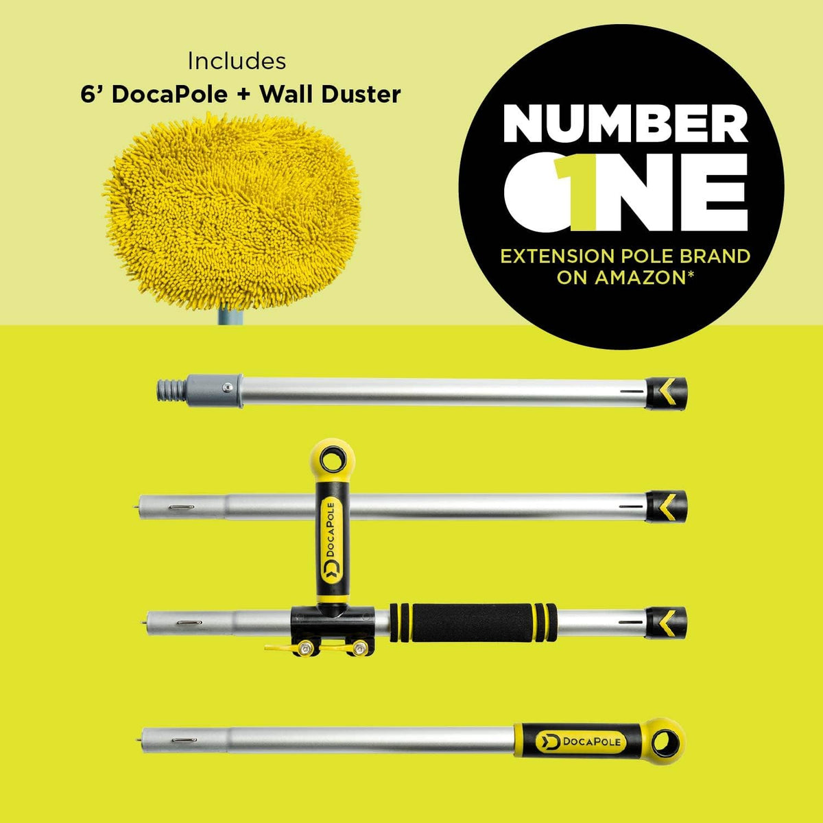 Wall Duster with Telescoping Pole and Chenille Microfiber Cleaning Head A778325