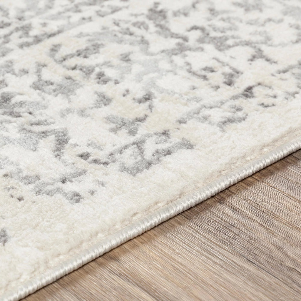 7x9 Gray Ivory Traditional Area Rug S69724