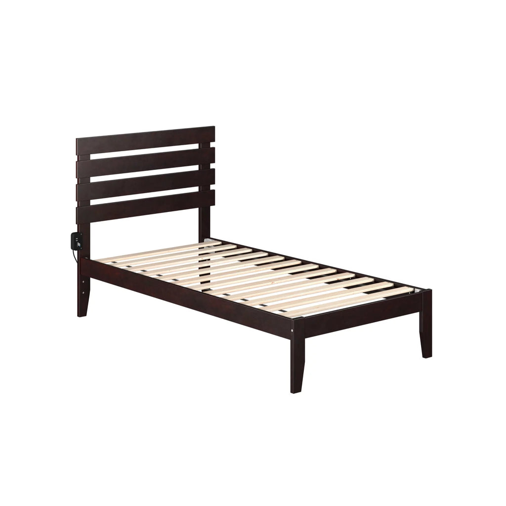 Solid Wood Twin Bed with USB Charger M206837