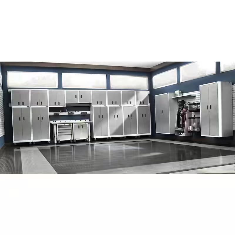 Steel Freestanding Garage Cabinet in Gray Slate O60006