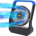 Battery Operated Portable Desk Fan with Timer, 3 Speeds, Blue H182