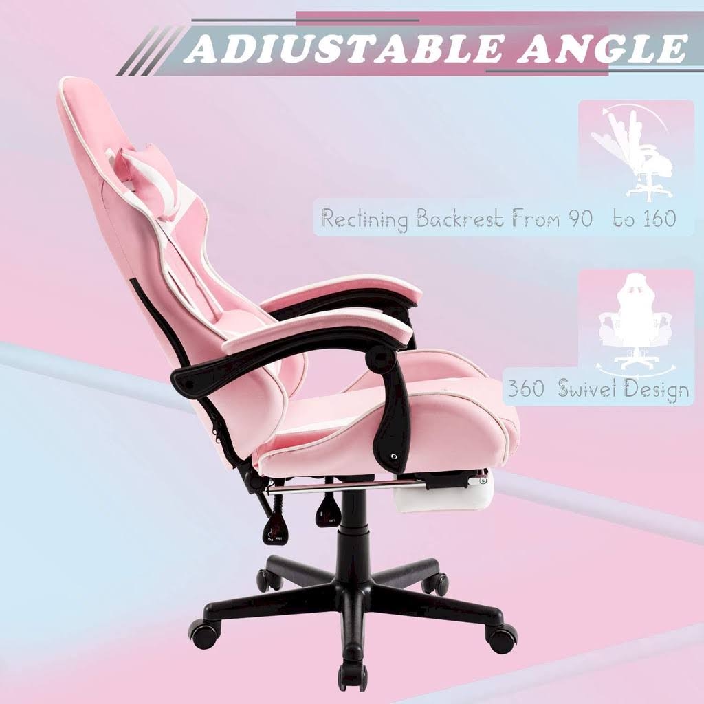 Pink Music Gaming Chair with Bluetooth Speakers K996