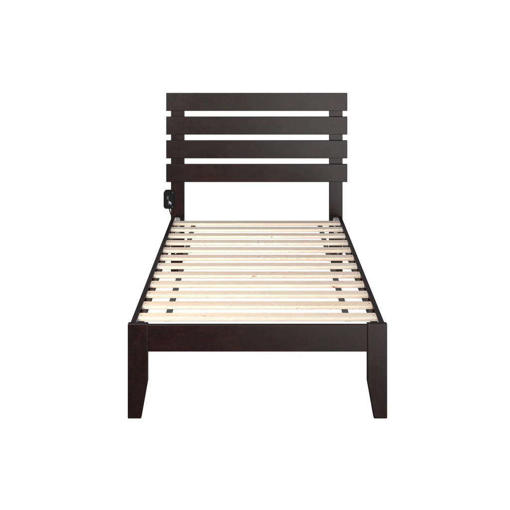 Solid Wood Twin Bed with USB Charger M206837