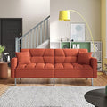 Modern Linen Convertible Futon Sofa Bed 2-in-1 Sleeper Sofa with 2 Pillows N330846