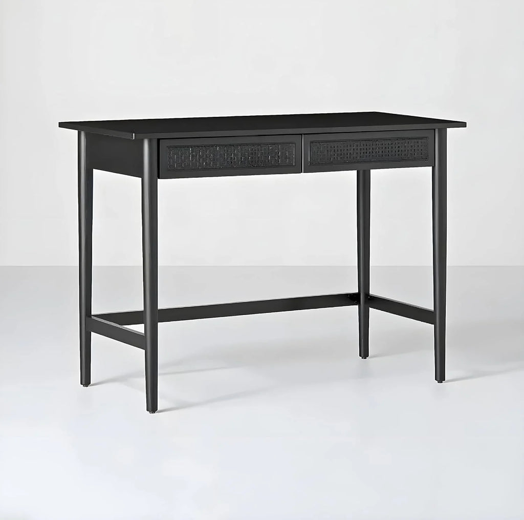 Black Wood & Cane Writing Desk K953