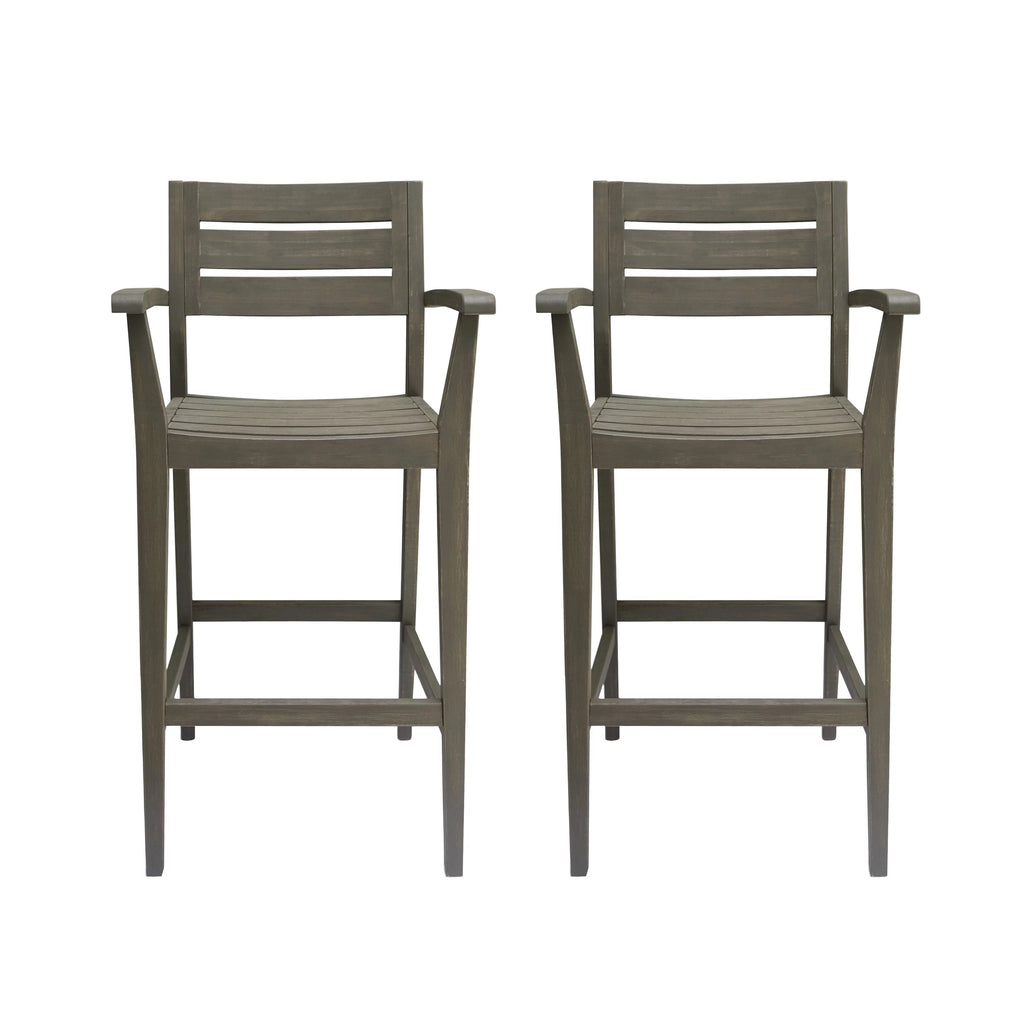 Acacia Wood Barstool Set of 2 T418050