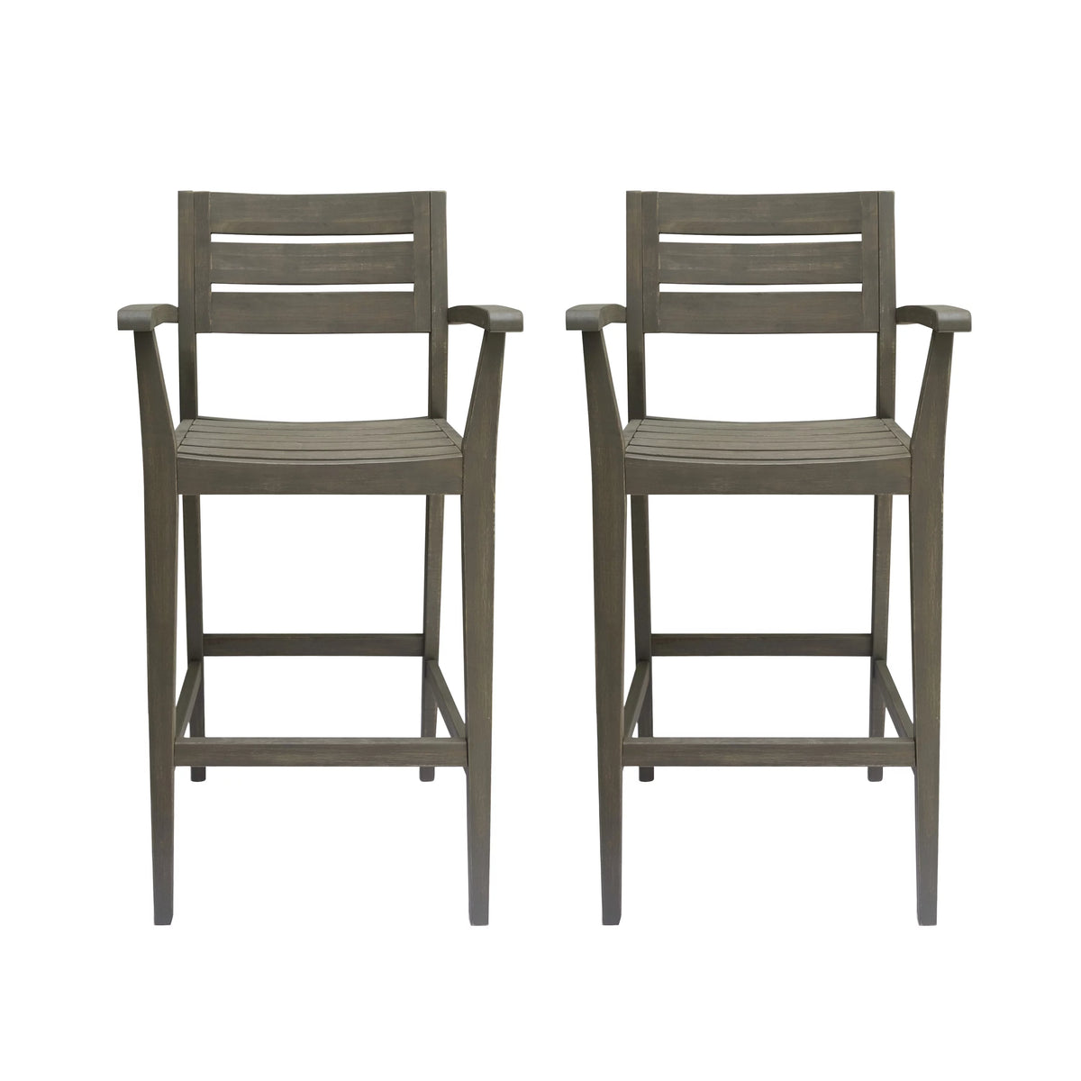 Acacia Wood Barstool Set of 2 T418050