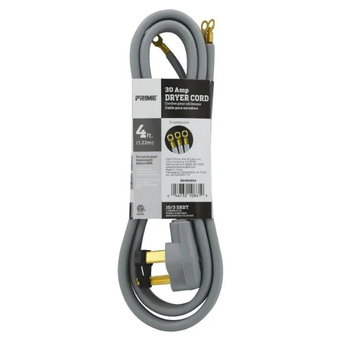 4 Feet 30 Amp 3-Wire Dryer Cord F491