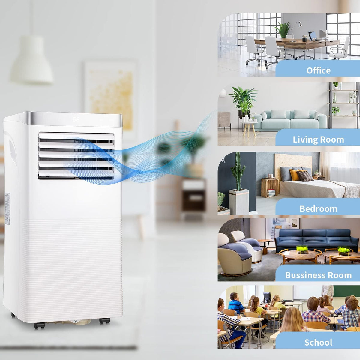 White Portable Air Conditioner with Remote Control P197206