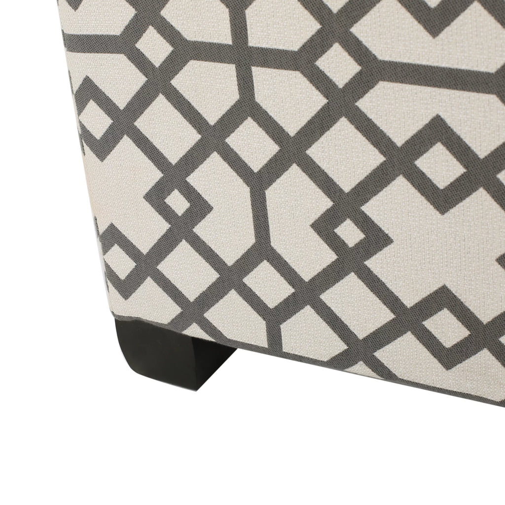 Grey Fabric Storage Ottoman V5509