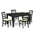Black 5 Piece Microfiber Kitchen Table Set P649