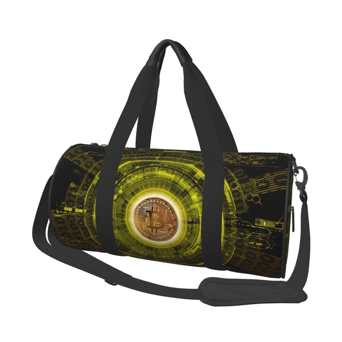 Gold Bitcoin Blockchain Cryptocurrency Unisex Large Duffle Bag O16133
