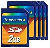 2 GB SD Flash Memory Card, Pack of 5 O653517