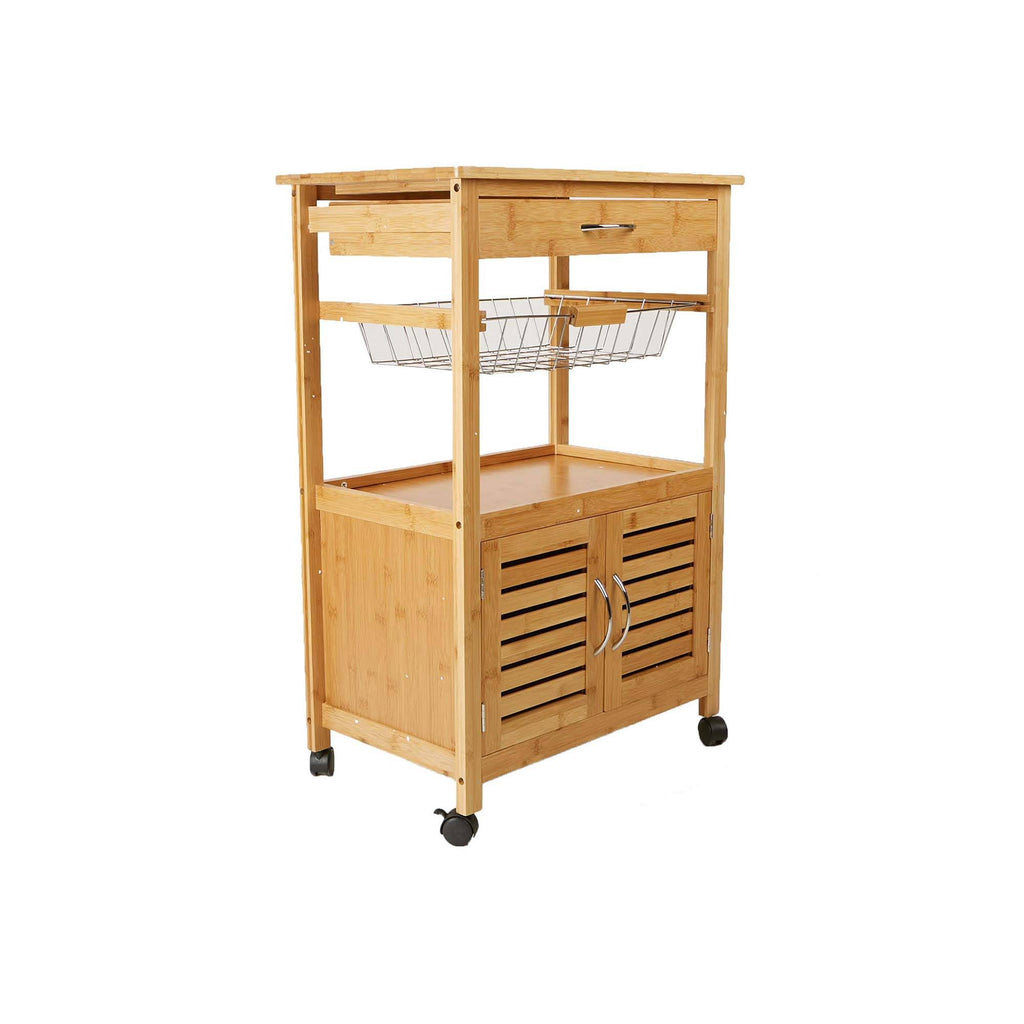 Bamboo Brown 3 Tier Kitchen Cart W68452