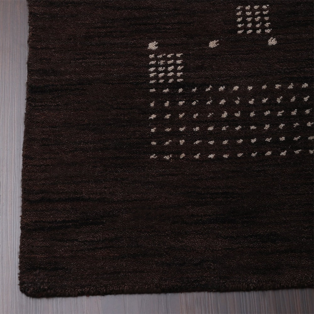 Hand Knotted Wool Area Rug Brown 3'x5' Q3097