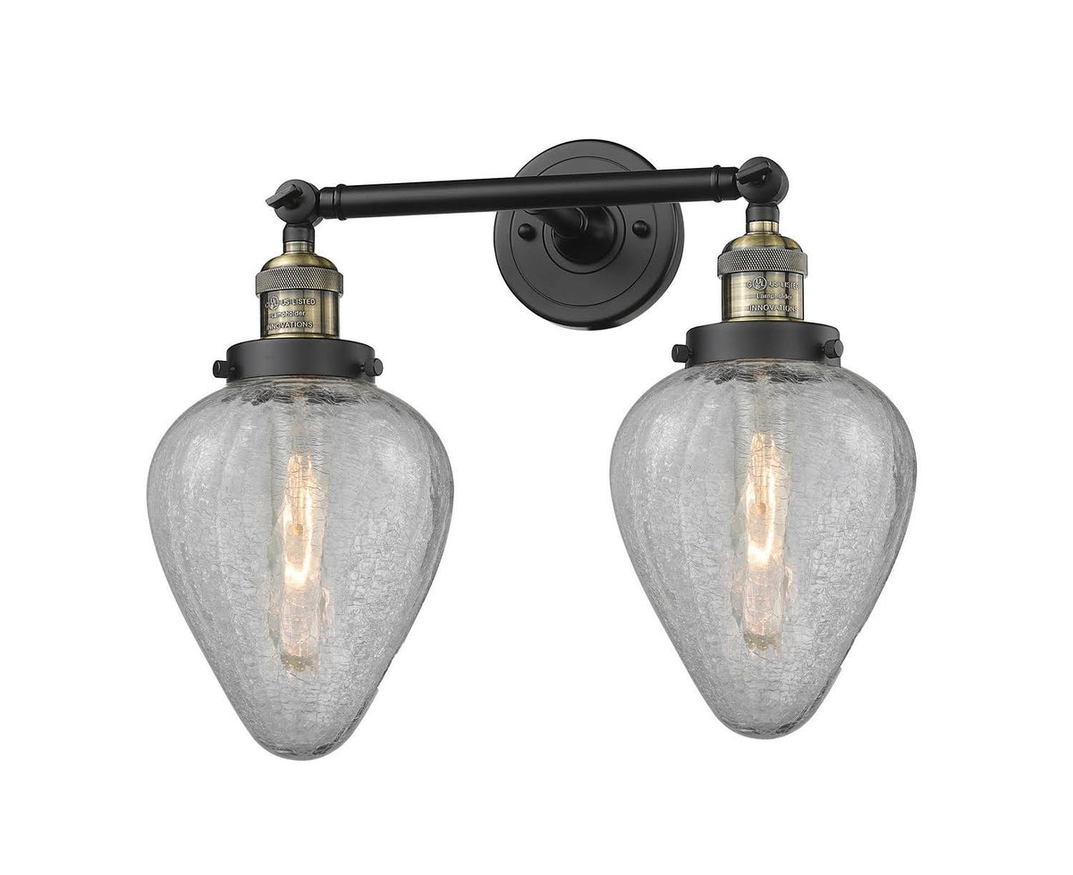 2 Light Antique Brass Bath Vanity Light X3138