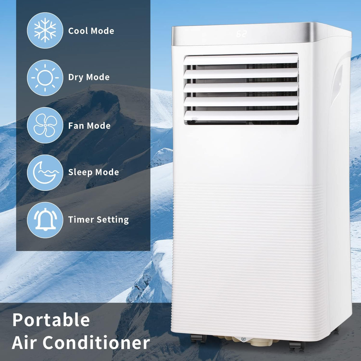 White Portable Air Conditioner with Remote Control P197206