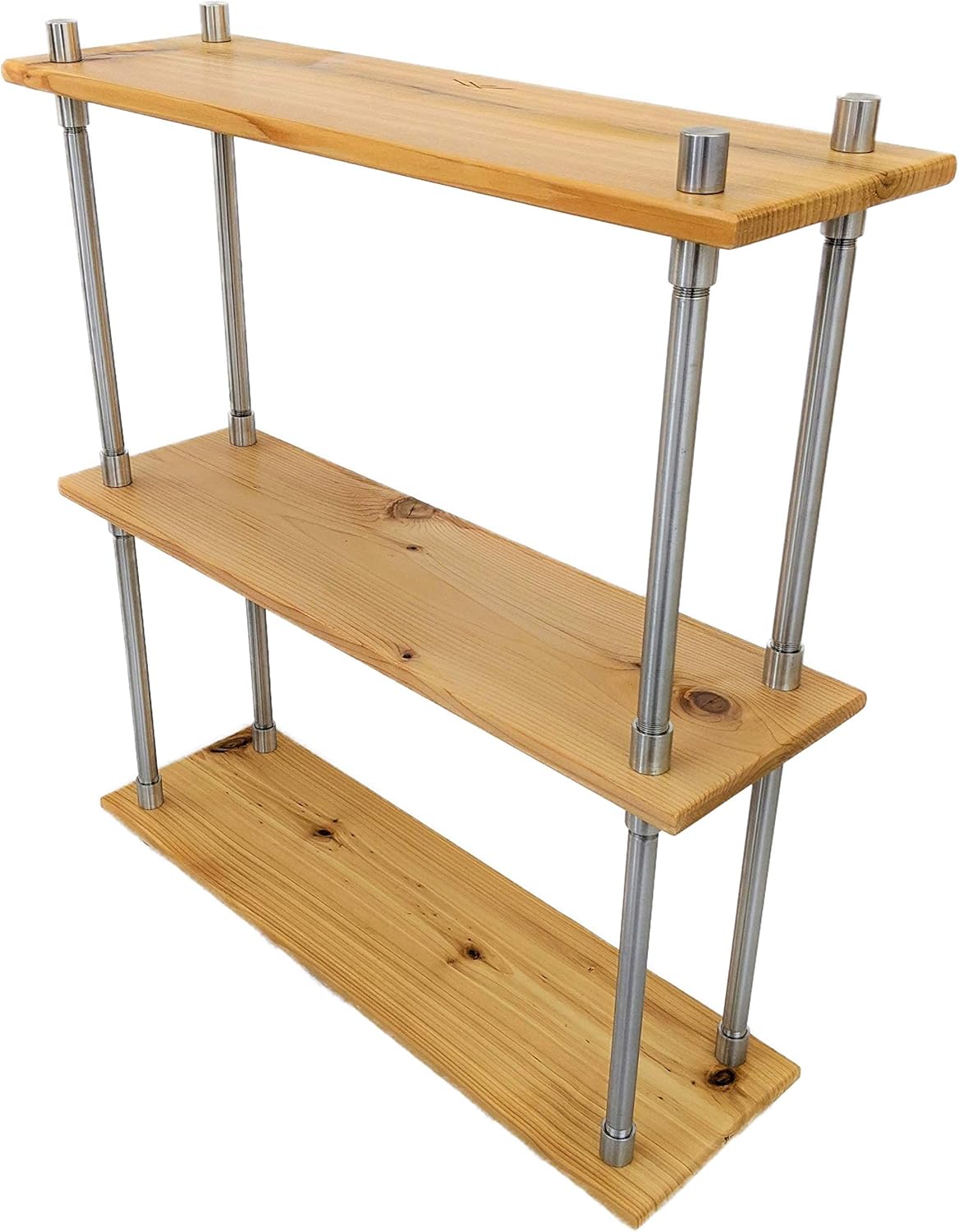 Solid Cedar Wood Stainless Steel Metal Bookcase 24 Inch Wide S573707