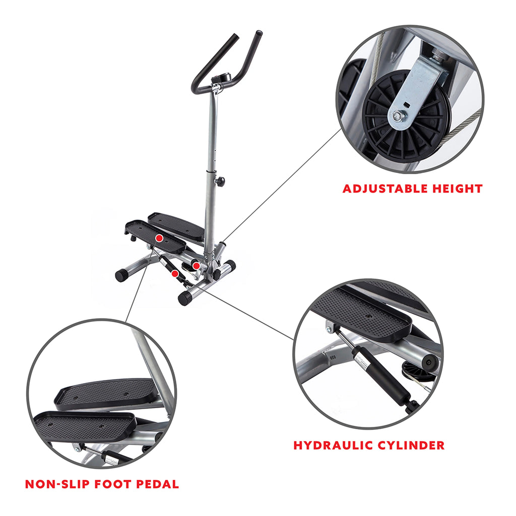 Stair Stepper Machine with Handlebar and LCD Monitor L530