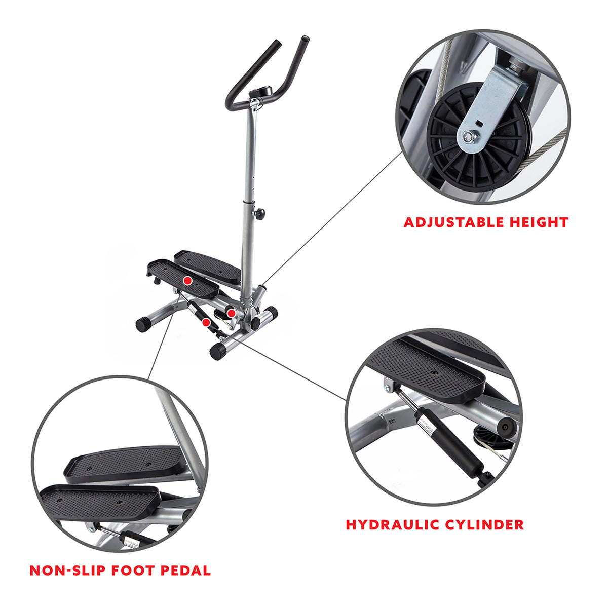 Stair Stepper Machine with Handlebar and LCD Monitor L530