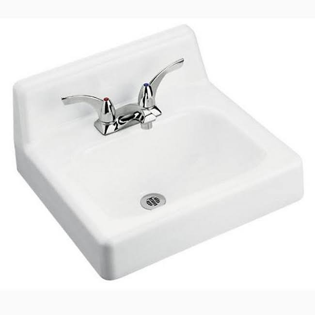 White 20x18 Right Hand Bathroom Sink V1009