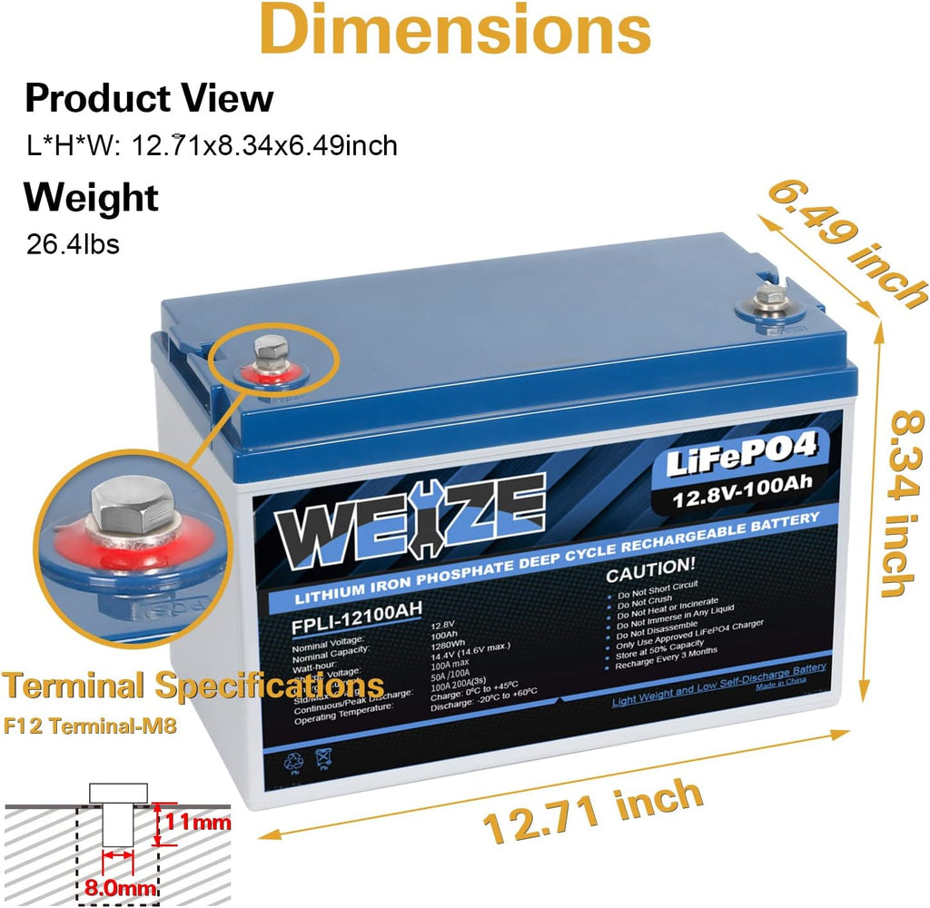 12V 200Ah LiFePO4 Lithium Battery with Smart BMS Y94763