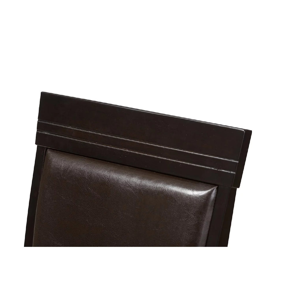 Dark Brown Faux Leather Dining Chair Set of 2 A68572