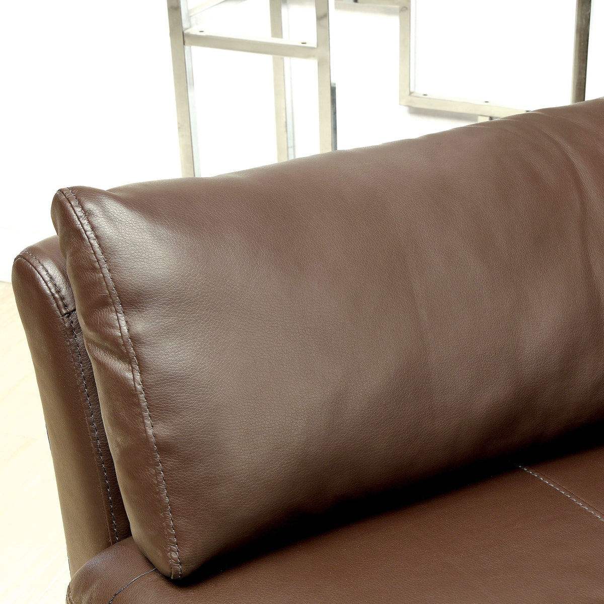 Brown Faux Leather L-Shaped Sectional Sofa M84160