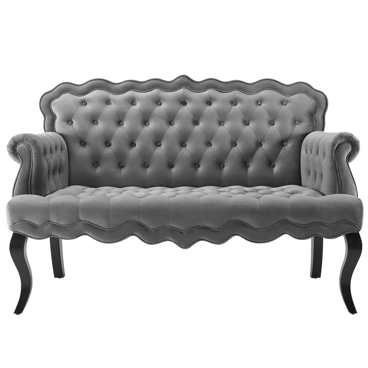 Grey Velvet Loveseat Sofa O3536