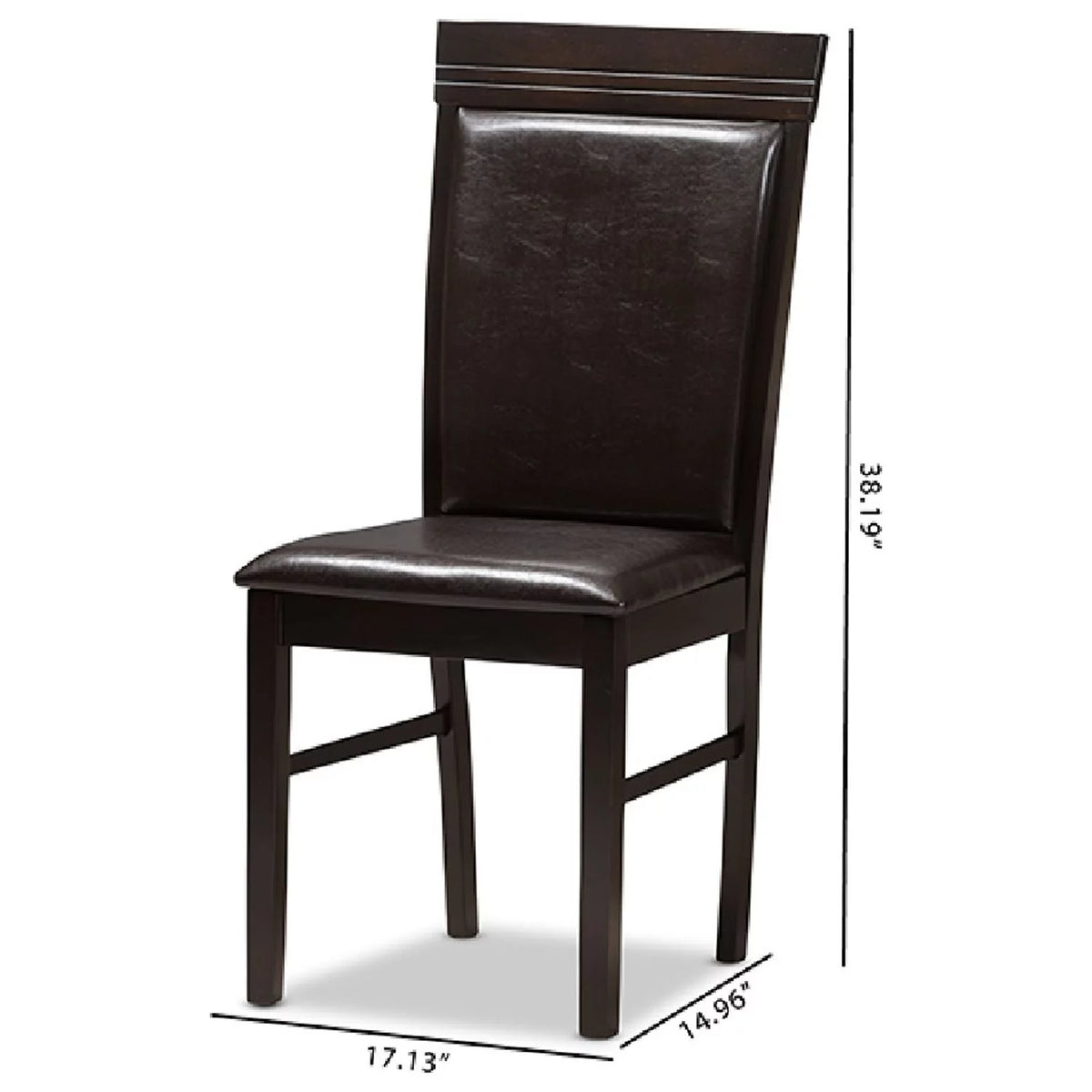 Dark Brown Faux Leather Dining Chair Set of 2 A68572