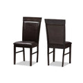 Dark Brown Faux Leather Dining Chair Set of 2 A68572