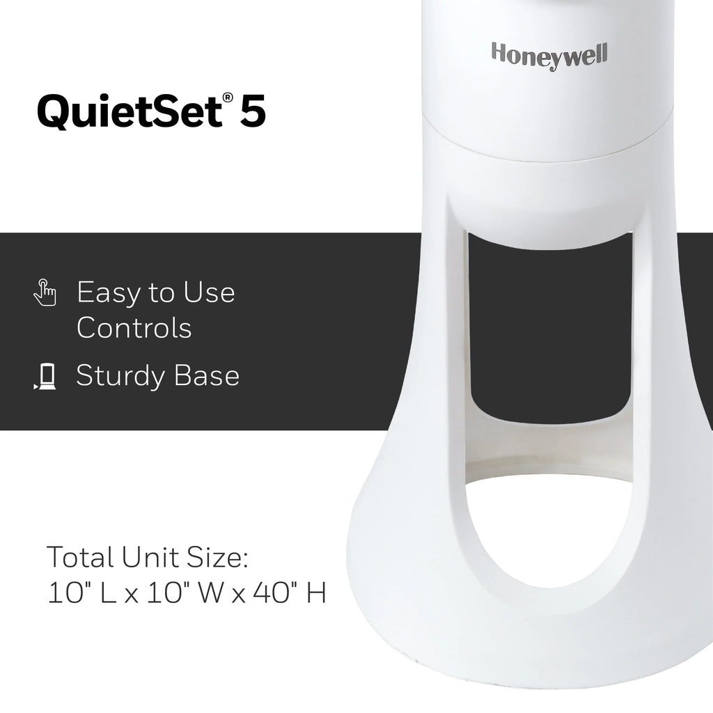 Black QuietSet Oscillating Electric Tower Fan P248