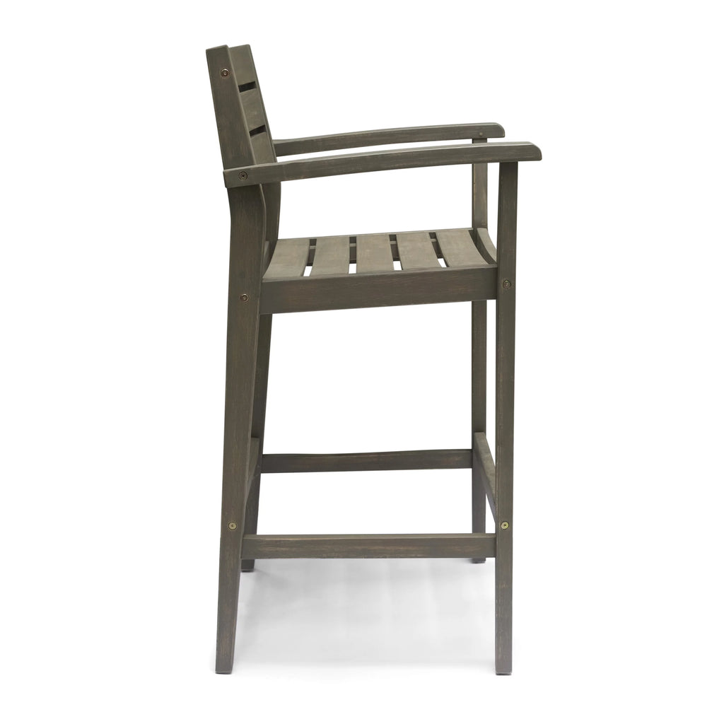 Acacia Wood Barstool Set of 2 T418050