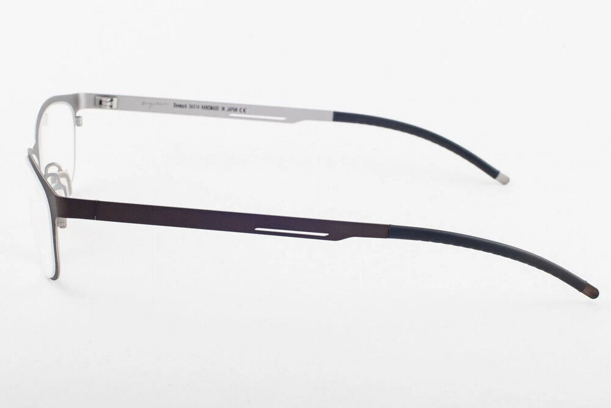 Matte Brown Matte Silver Titanium Eyeglasses 54mm A7273