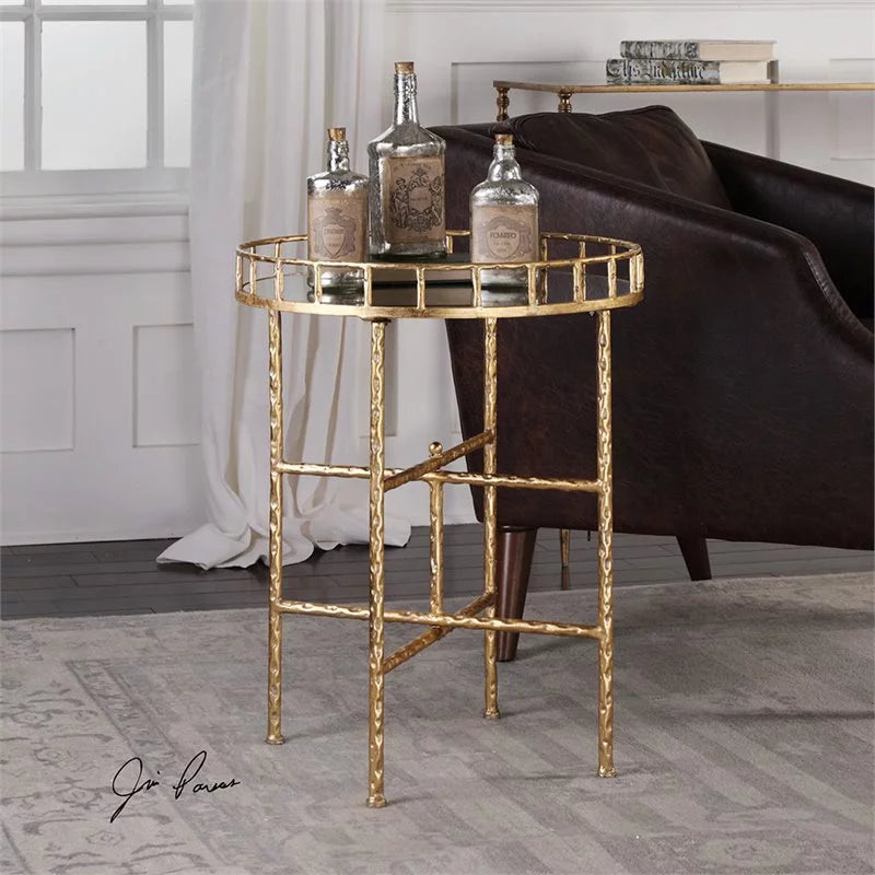20" Round Mirror Top End Table Set of 2 S917891