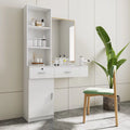 White Wall Mount Salon Station with 3 Tier Shelf and Drawers S948000