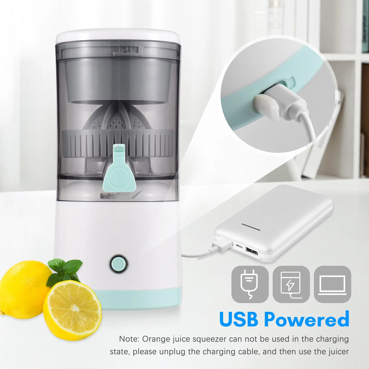 Electric Orange Juice Squeezer Portable Citrus Juicer P43678